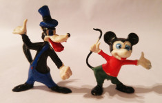 (T) 2 figurine vechi Disney Mickey Mouse si Lupul cel rau, cauciuc, colectie foto