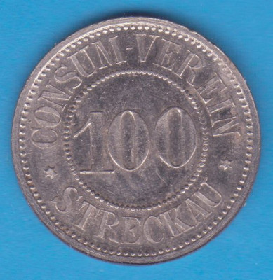 (M1693) JETON GERMANIA - CONSUM VEREIN, STRECKAU DIN SAXONIA - 100 PFENNIG foto