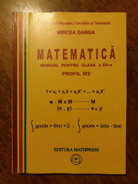Matematica Cl. a XII-a - Mircea Ganga / R2P2S