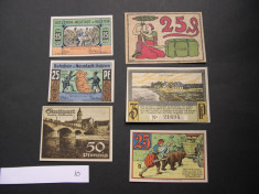 Lot 6 buc. notgeld, gutschein NEUSTADT, STUTTGARD, RINTELN, BLUMENTHAL Germania foto