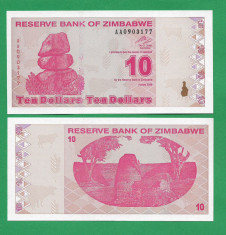 = ZIMBABWE 10 DOLLARS 2009 P-94 UNC = foto