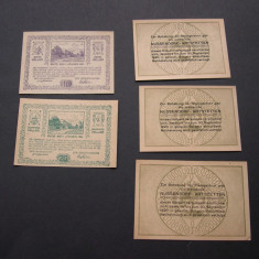 Lot 5 buc. notgeld, gutschein, kassenschein NUSSENDORF si ZWETTL diferite