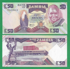 = ZAMBIA 50 KWACHA ND(1986-1988) P-28 UNC = foto