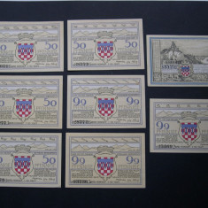 Lot 8 bucati notgeld, gutschein BAD HONNEF am RHEIN diferite Germania