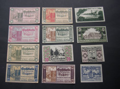 Lot 12 notgeld, gutschein POCHLARN diferite 1920 Austria aUNC foto