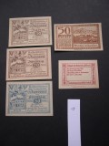 Lot 5 buc. notgeld, gutschein, kassenschein ZIERSDORF, EDLBACH, MONDSEE aUNC, Europa