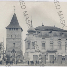 2345 - SALONTA, Bihor, store, church - old postcard, real PHOTO - unused