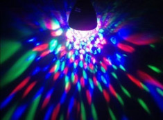 Bec disco rotativ led RGB Lumina Scena Home Decor foto