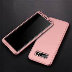 Samsung Note 8 - Husa 360 Plastic Rose Fata Spate Si Folie Silicon foto