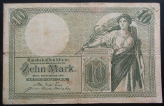 Bancnota istorica RARA 10 Marci- GERMANIA, anul 1906 * cod 236 foto