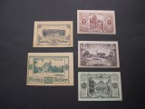 Lot 5 bucati notgeld, gutschein WALDBURG si HAIDERSHOFEN diferite Austria aUNC, Europa