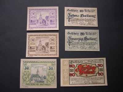 Lot 6 bucati notgeld MAUTHAUSEN diferite Austria aUNC foto