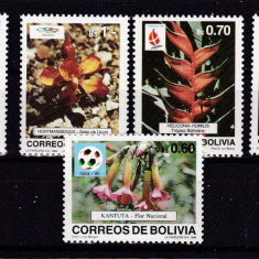 Bolivia 1989 flori MI 1096-1100 MNH w47