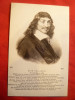 Ilustrata Personalitati - Rene Descartes , interbelica ,Franta, Necirculata, Printata