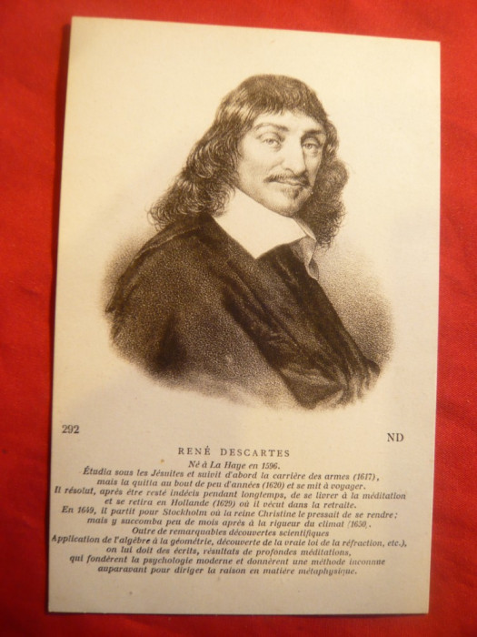 Ilustrata Personalitati - Rene Descartes , interbelica ,Franta