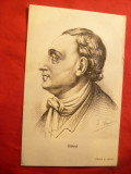 Ilustrata Personalitati - Diderot , interbelica ,Franta, Necirculata, Printata