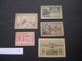 Lot 5 buc. notgeld, gutschein KREMSMUNSTER, ZWETTL si ELDBACH diferite Austria