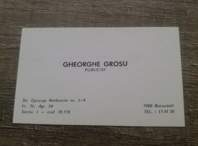Gheorghe Grosu, epigramist/ carte de vizita foto