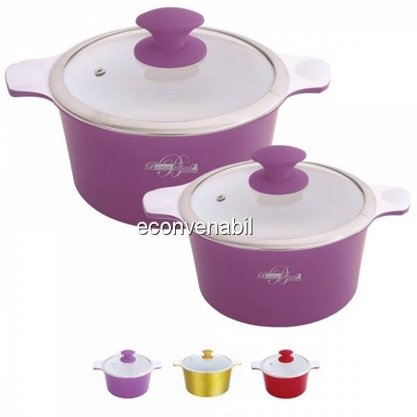 Set 2 Oale ceramice cu capac Barton Steel BS65104 foto mare Set 2 Oale ceramice cu capac Barton Steel BS65104 foto mare
