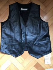 Vesta din piele,pentru bikeri/rockeri,EXCELLED,noua,neagra,marime XL foto