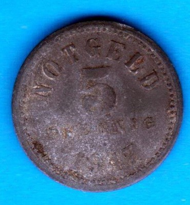 (M1798) MONEDA (NOTGELD) GERMANIA - ORASUL KISSINGEN - 5 PFENNIG 1917 foto