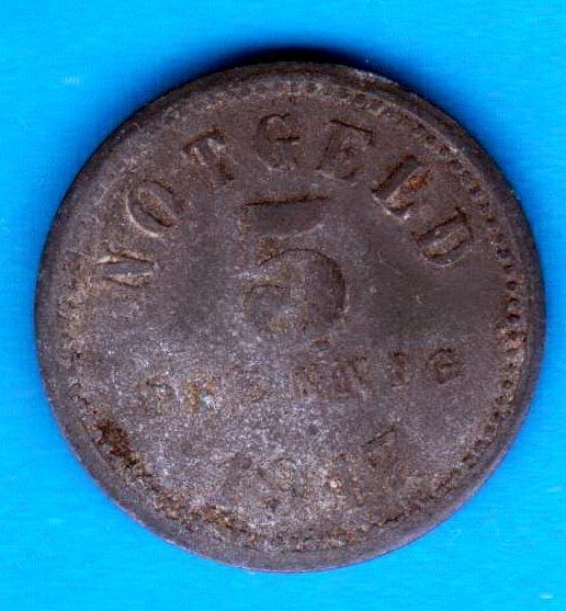 (M1798) MONEDA (NOTGELD) GERMANIA - ORASUL KISSINGEN - 5 PFENNIG 1917