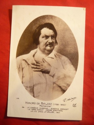 Ilustrata Personalitati -H.de Balzac interbelica ,Franta foto