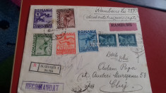 Romania 1937 scrisoare cu ramburs circulata cu seria intreaga foto