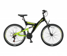 Bicicleta MTB Full Suspensie UMIT Ride On , culoare Negru/Galben , roata 26&amp;quot;, otPB Cod:2611000001 foto