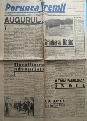 Ziarul nationalist Porunca Vremii , nr. 2304 / 1942 , ziua Mainei foto
