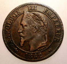 2.899 FRANTA NAPOLEON III 2 CENTIMES 1862 K foto