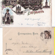 Cernauti , Bucovina - litografie 1898-editura Leon Konig