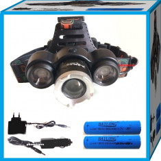 LANTERNA FRONTALA 3 x Led Cree, T6 foto