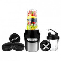 Blender de masa Heinner HSB-1000, 1000 W, Negru, Inox, 2 recipiente 0.5 l + 1 l, 2 viteze, Pulse foto