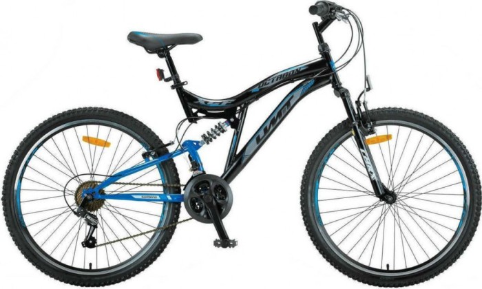Bicicleta MTB Full Suspensie UMIT Octagon , culoare Albastru, roata 24 , otelPB Cod:2437100001 Bicicleta MTB Full Suspensie UMIT Octagon , culoare Albastru, roata 24 , otelPB Cod:2437100001