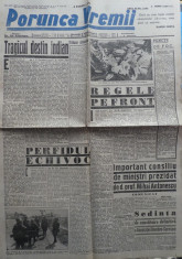 Ziarul nationalist Porunca Vremii , nr. 2298 / 1942 , Antonescu , Regele Mihai foto