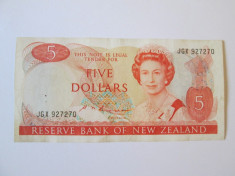 Noua Zeelanda 5 Dollars 1981 foto