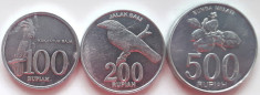 Indonezia 3 monede 100+200+500 rupii 1999-2003 aUNC foto