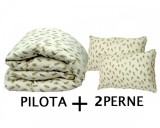 Set Pilota din Puf de Gasca pt 2 persoane + 2 Perne pufoase 50 x 70