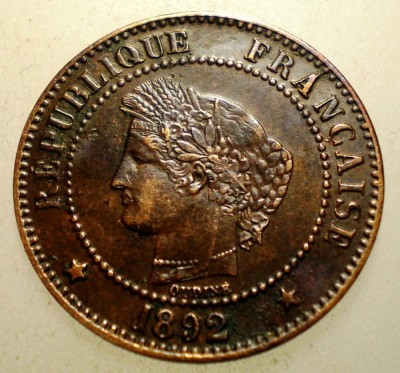 F.316 FRANTA CERES 2 CENTIMES 1892 A foto