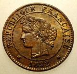 F.217 FRANTA CERES 1 CENTIME 1892 A XF, Europa, Bronz