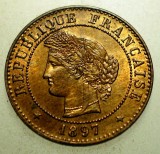 F.252 FRANTA CERES 1 CENTIME 1897 A XF/AUNC, Europa, Bronz