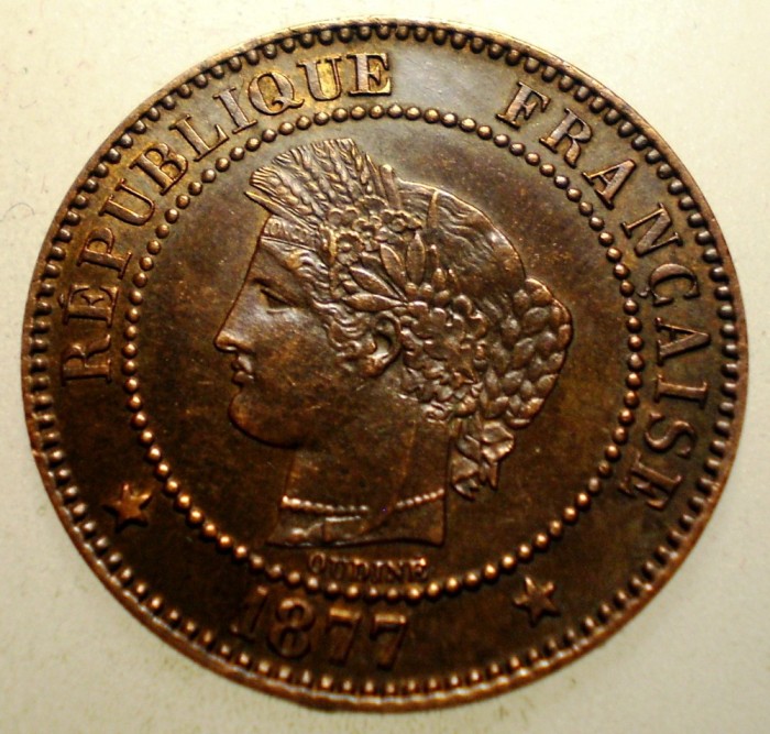F.262 FRANTA CERES 2 CENTIMES 1877 A XF