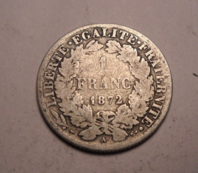 Franta 1 Franc 1872 foto