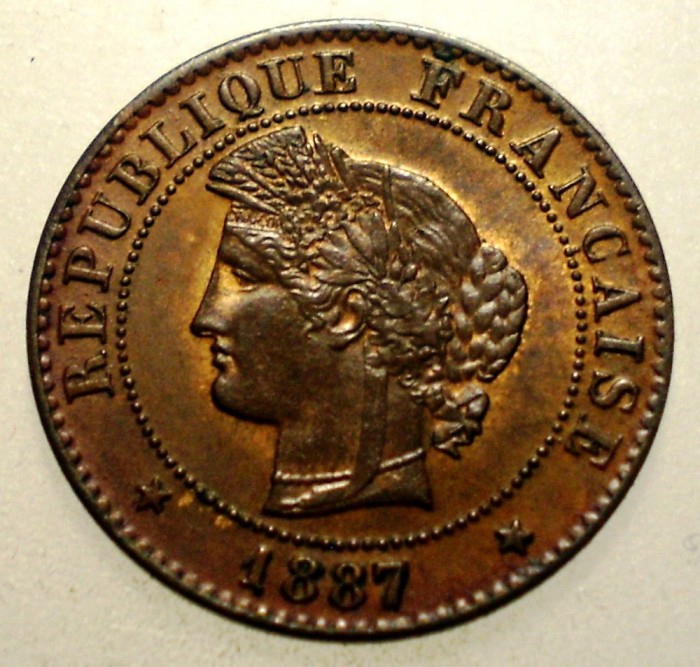 F.189 FRANTA CERES 1 CENTIME 1887 A XF/AUNC