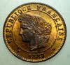 F.212 FRANTA CERES 1 CENTIME 1887 A XF/AUNC, Europa, Bronz