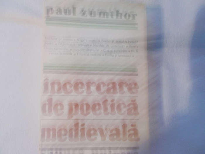 Paul Zumthor - Incercare de poetica medievala