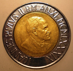 E.051 VATICAN PAPA IOAN PAUL II 500 LIRE 1989 BIMETAL foto