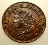 F.251 FRANTA CERES 1 CENTIME 1897 A XF, Europa, Bronz