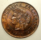 F.214 FRANTA CERES 1 CENTIME 1888 A XF/AUNC, Europa, Bronz